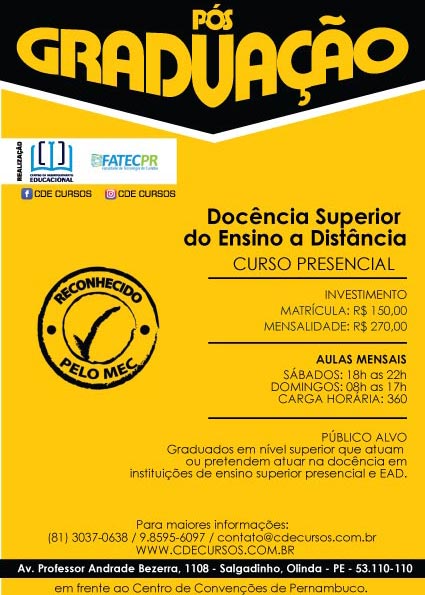 PÓS-GRADUAÇÃO - Docêcia Superior do Ensino a Distância